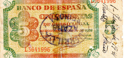 Billete de 5 pesetas emitido durante la Guerra Civil. | Colección Aris Rosino/Desmemoriados.