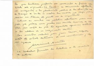 ragmento de una carta inédita de Azaña de enero de 1937 a su traductor Jean Camp. En ella, le agradece su interés por la situación de España, en plena guerra civil.
