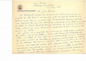 Fragmento de una carta inédita de Azaña dirigida a su traductor Jean Camp. INSTITUTO CERVANTES DE TOULOUSE