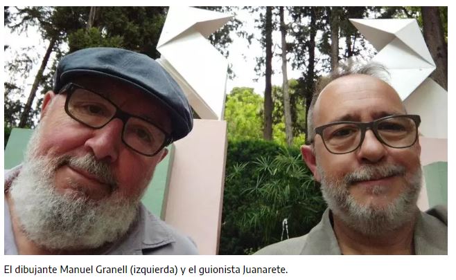 El dibujante Manuel Granell (izquierda) y el guionista Juanarete.