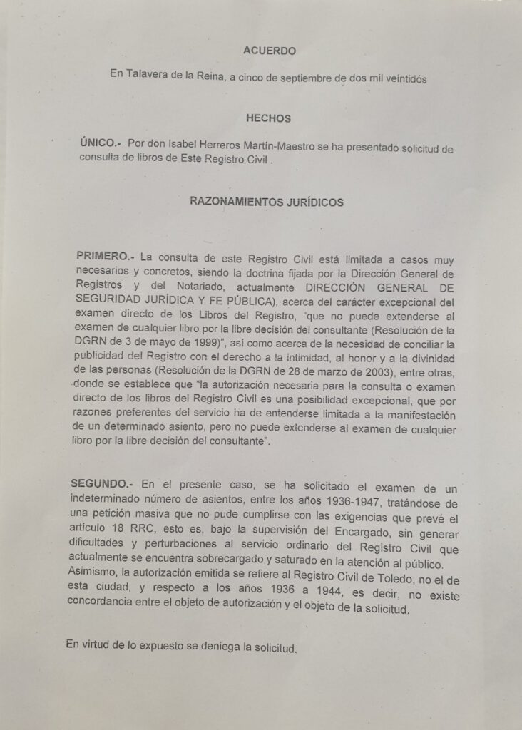 np denuncia registro civil