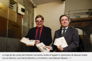 Luis García Montero, y el ministro José Manuel Albares. EFE