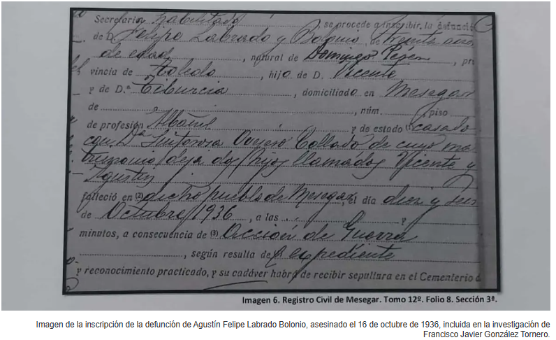 Mesegar certificado defunción