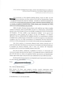 Solicitud de exhumación y traslado de cuerpo a Navahermosa